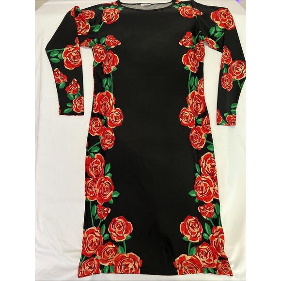 Women's Long Sleeve Dress Size X L Floral Print Holiday Party - Picture 2 of 7